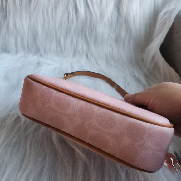 NWT Coach Nolita 19 In Signature Canvas Gold/Powder Pink CDW31 - Picture 5 of 9